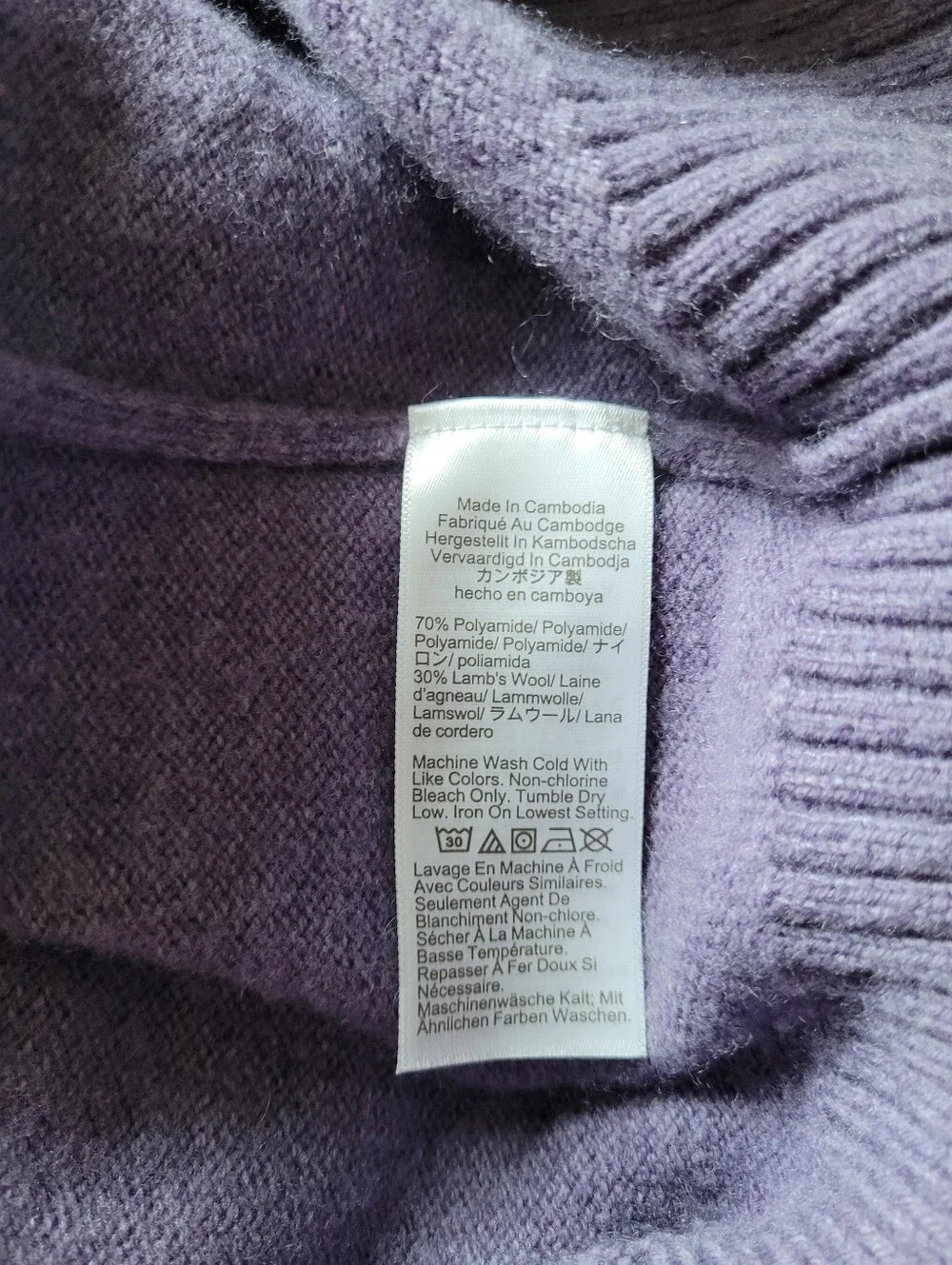J.Crew Mens Sweater Pullover Purple Lilac Lambs Wool Blend Size L Large